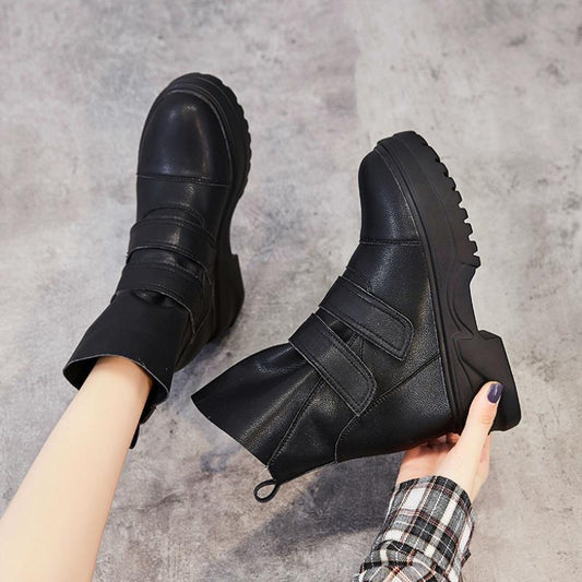 New Inner Heightening Snow Boots Women's Shoes All-Match Thick Soled Short Boots