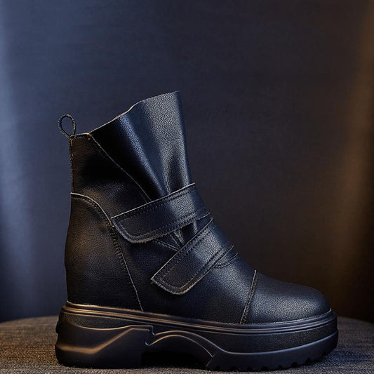 New Inner Heightening Snow Boots Women's Shoes All-Match Thick Soled Short Boots