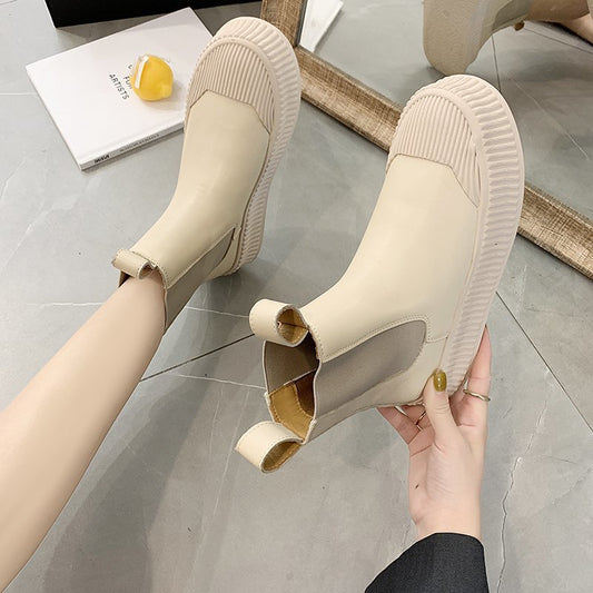 Round Head Set Foot Casual Martin Boots Soft Soles For Women