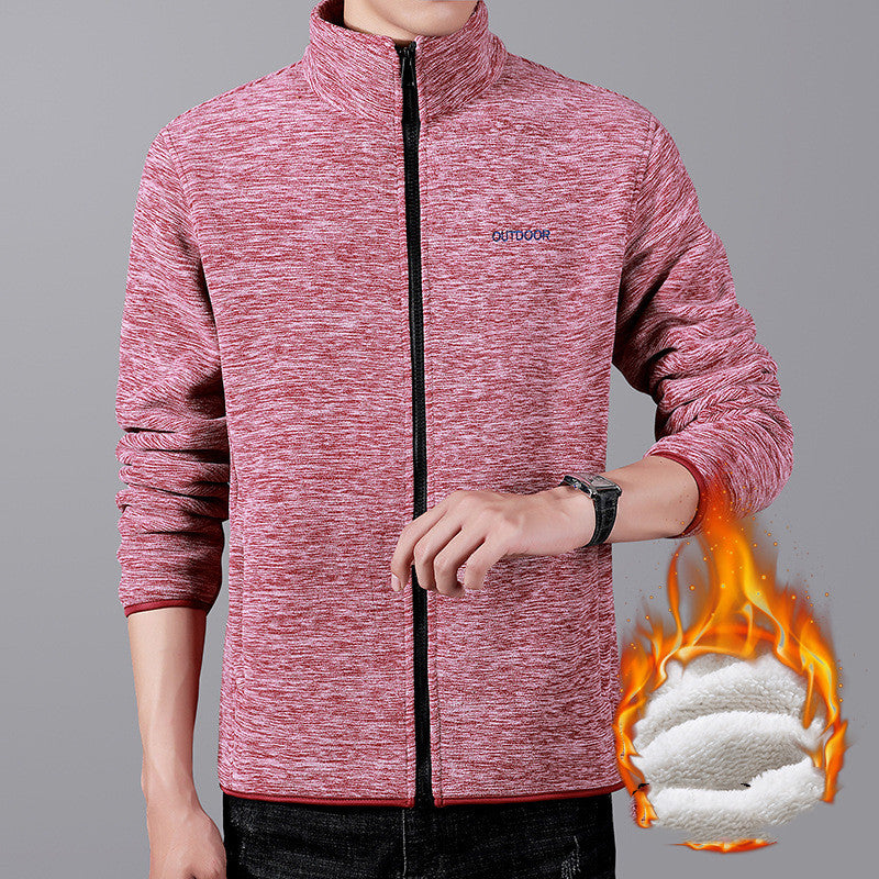 Polar Fleece Casual Stand Collar Jacket Top