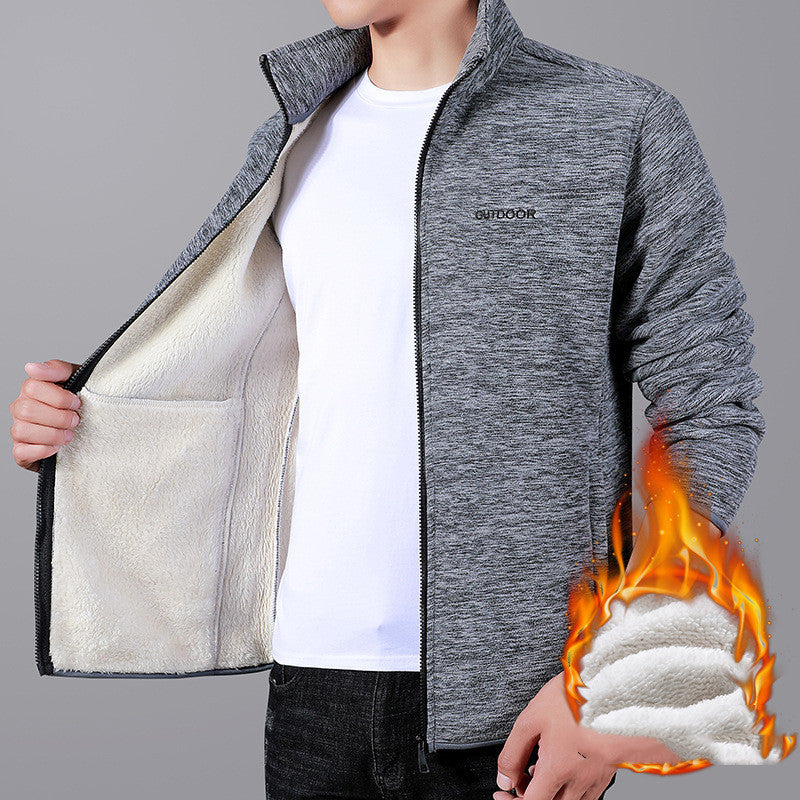 Polar Fleece Casual Stand Collar Jacket Top