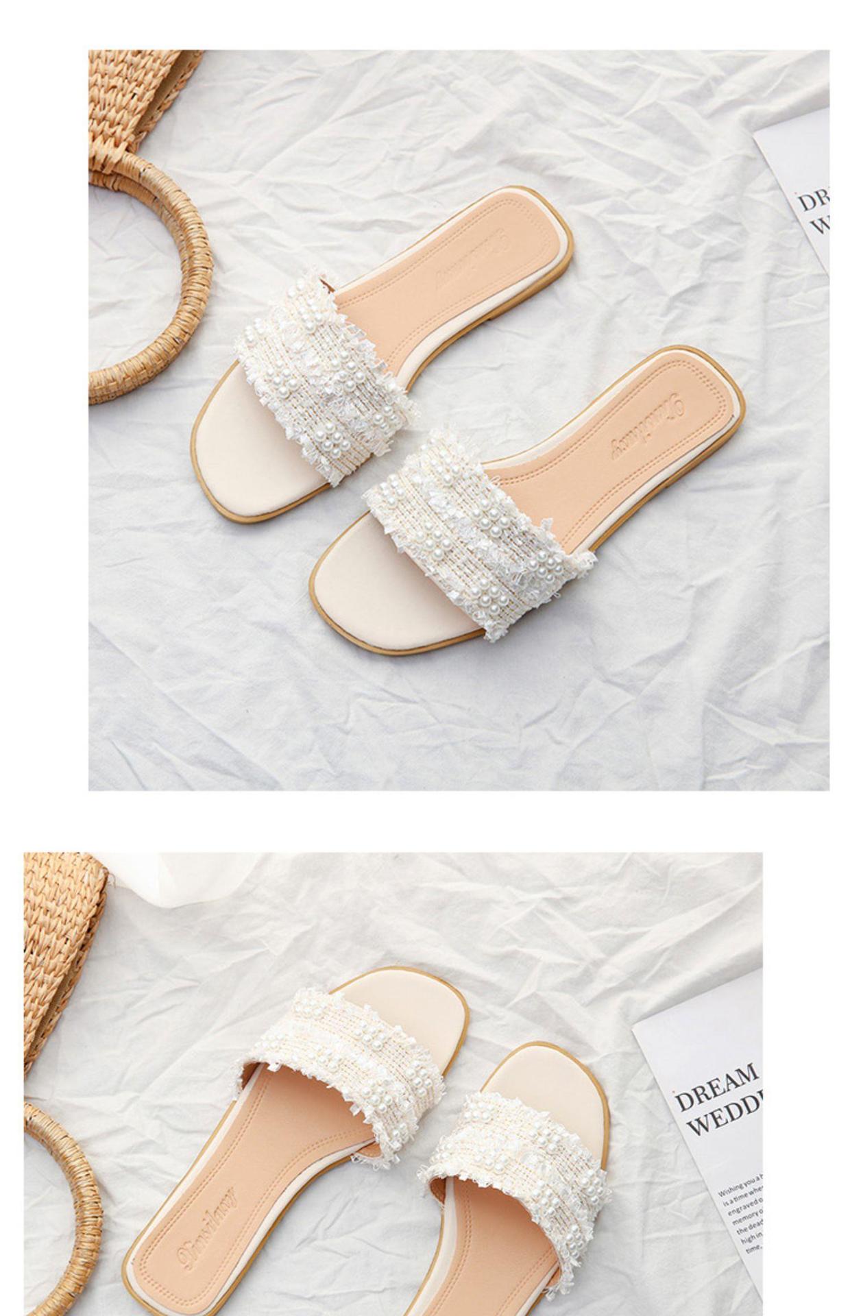 Female Flat Pearl Fairy Sandals And Slippers
