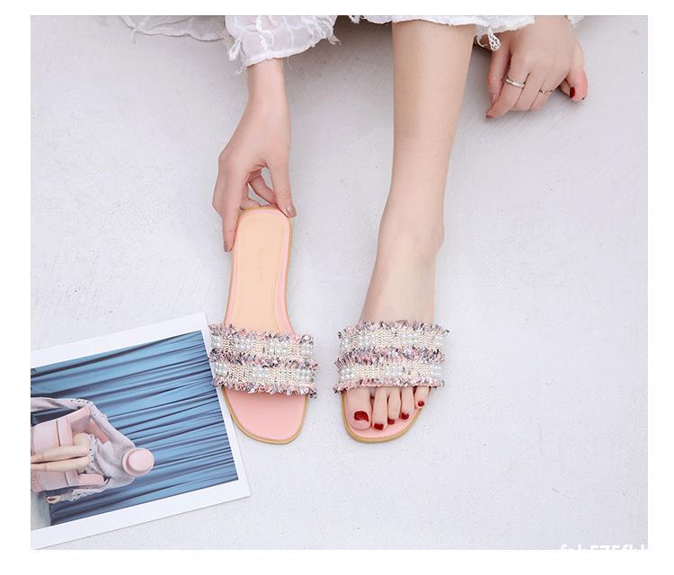 Female Flat Pearl Fairy Sandals And Slippers