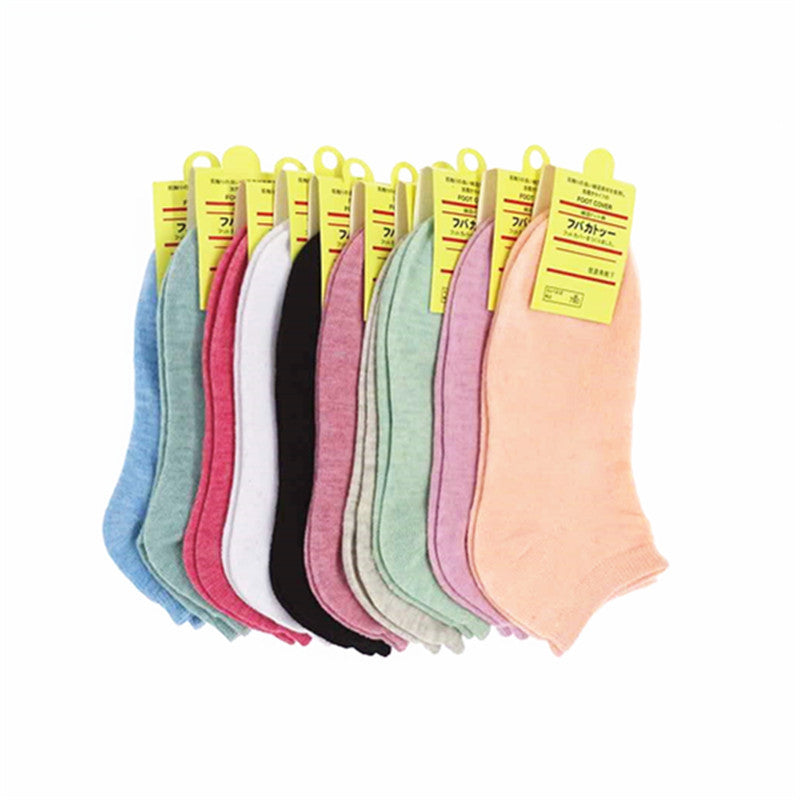 Candy Lady Socks Pure Color Casual Women's Cotton Socks Shallow Mouth Socks