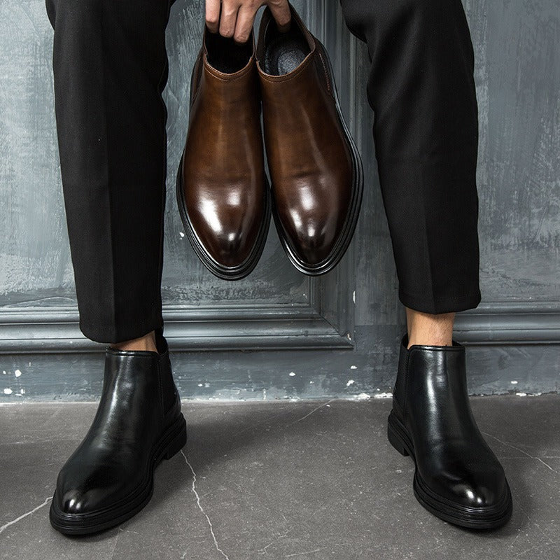 British Set Foot Leather Boots Business Men's Boots