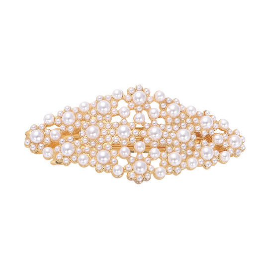 Fashion Word Clip Alloy Inlaid Pearl Hairpin