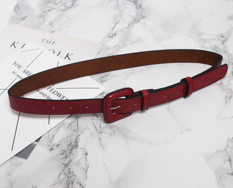Fashion Simple All-match Crocodile Pattern Casual Belt Belt