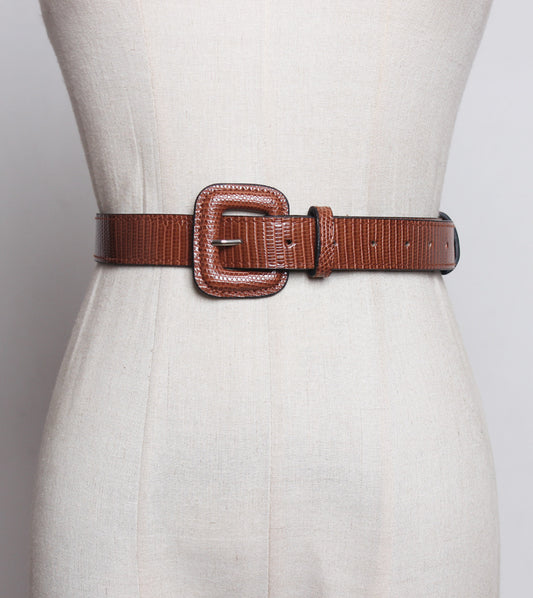 Fashion Simple All-match Crocodile Pattern Casual Belt Belt