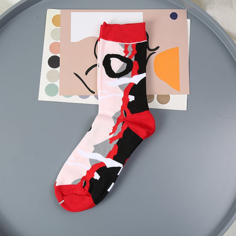 Niche Pure Cotton Pile Socks Street Color Matching Socks