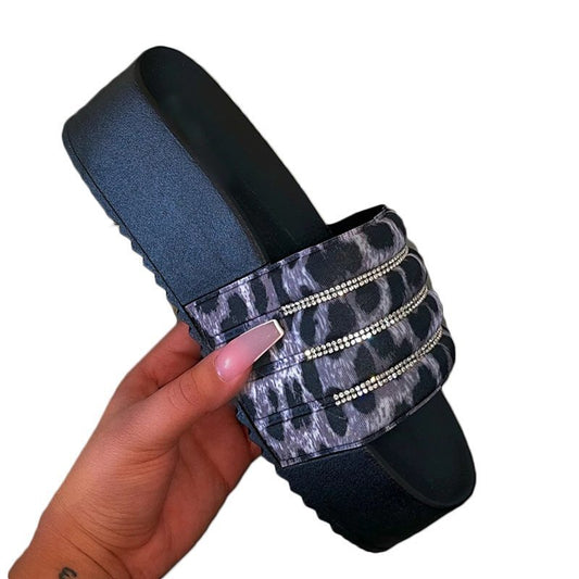 New European And American Fashion Rhinestone Sponge Cake Platform Sandals