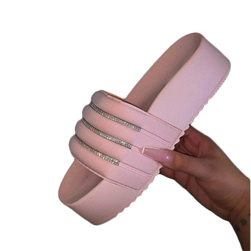 New European And American Fashion Rhinestone Sponge Cake Platform Sandals