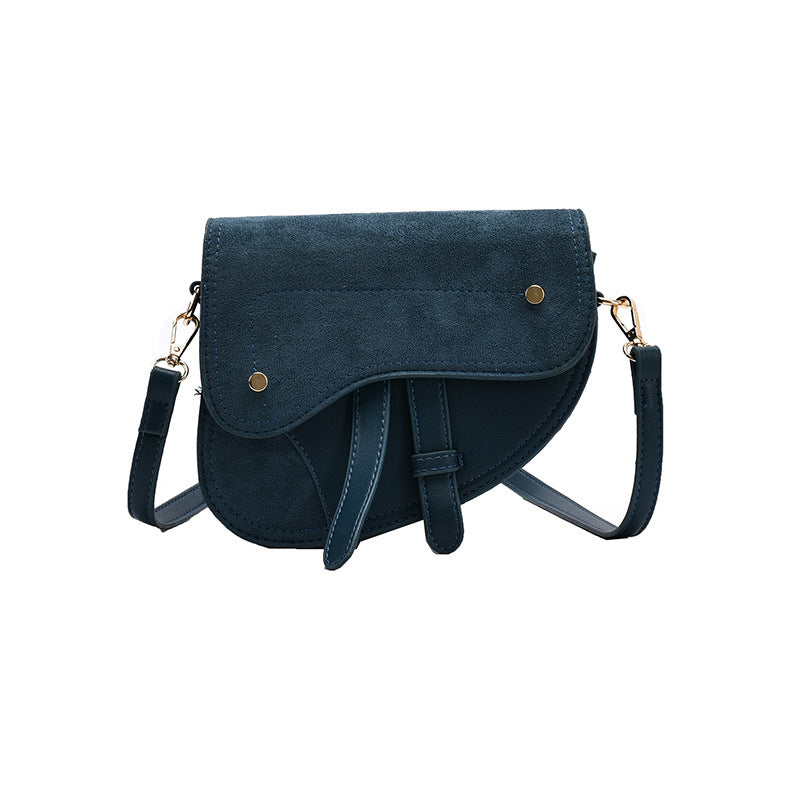 Women's solid horseshoe bag One Shoulder Messenger Bag