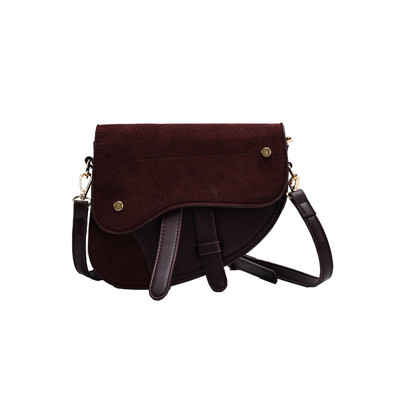 Women's solid horseshoe bag One Shoulder Messenger Bag