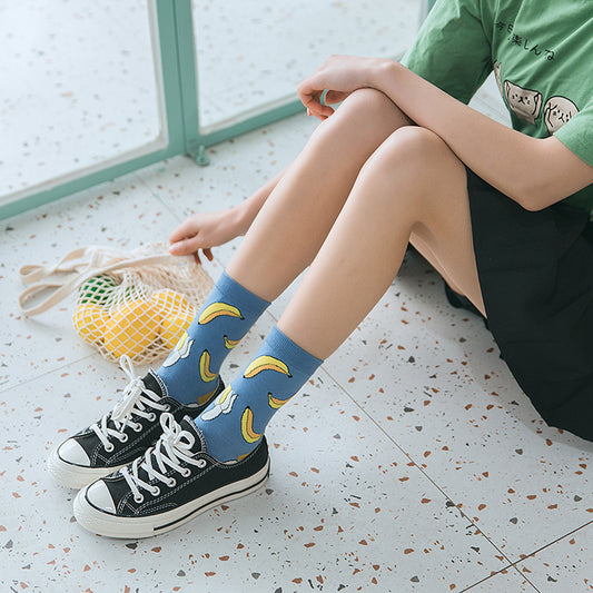 Ladies Japanese Cute Fruit Cotton Socks