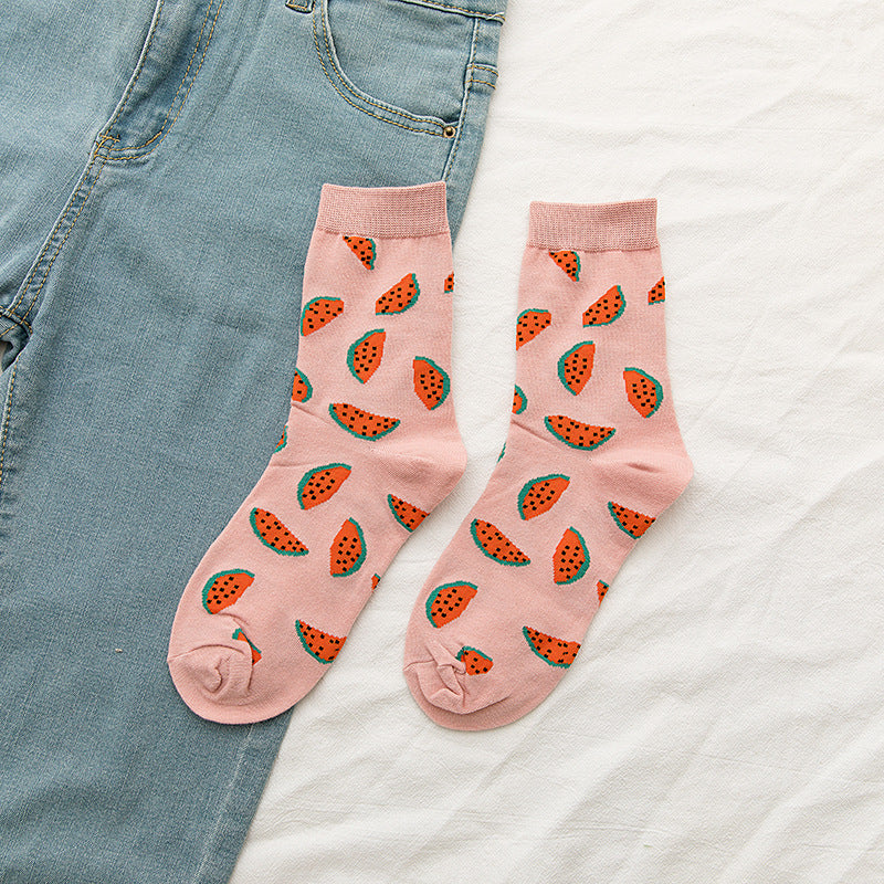 Ladies Japanese Cute Fruit Cotton Socks