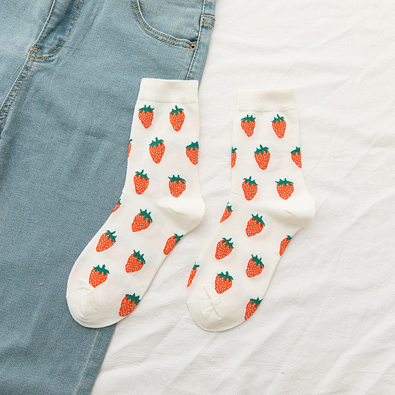 Ladies Japanese Cute Fruit Cotton Socks