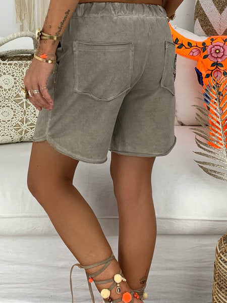 Ladies Cotton Washed Shorts