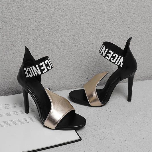 Fashion Stiletto Super High Heel Hollow Sandals