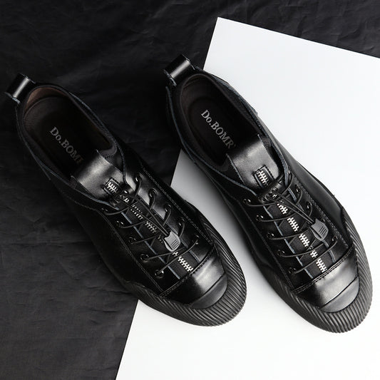 Men's Shoes Casual Lather Shoes Men's Korean Style Personality Young Student Loafers