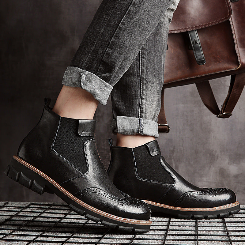 High-Top Shoes Snow Cowhide Boots Tooling Short Boots Brock American Martin