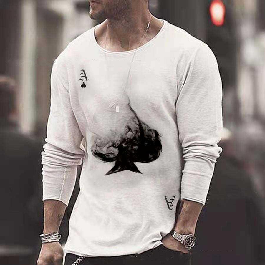 Slim Casual Long-sleeved Youth Ordinary Round Neck T-shirt
