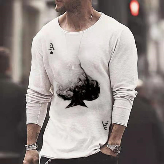 Slim Casual Long-sleeved Youth Ordinary Round Neck T-shirt
