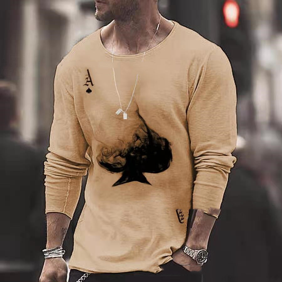 Slim Casual Long-sleeved Youth Ordinary Round Neck T-shirt