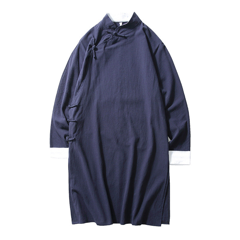 Chinese Style Oblique Flap Buckle Men's Clothing