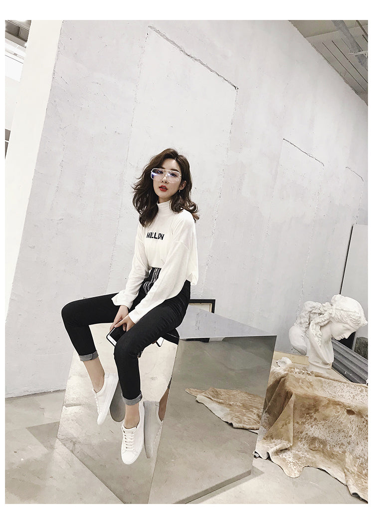 Korean Style Small White Shoes Leather Flat Casual All-Match Single Shoes Sports Shoes Women