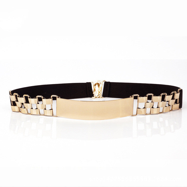 Ladies Belt With Metal Sequin Watch Chain Decoration