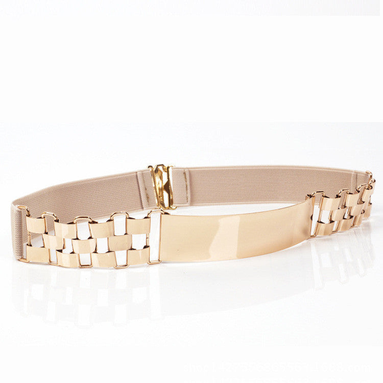 Ladies Belt With Metal Sequin Watch Chain Decoration