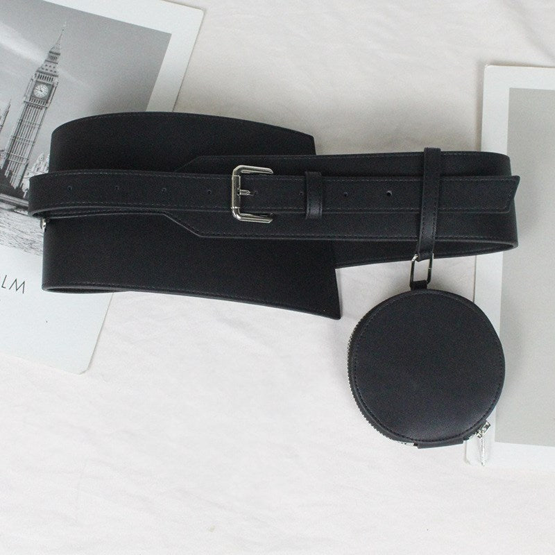 Irregular Ultra-wide Girdle Women's Small Round Bag Decoration