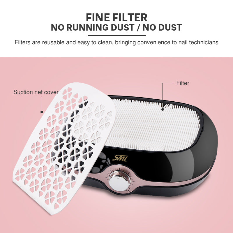 Manicure Dust Collector With Screw-on Filter