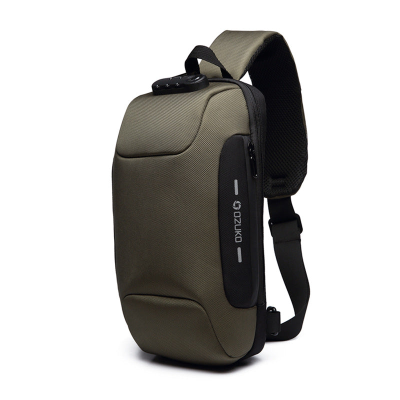 Korean Version Of Usb Shoulder Bag Men's Sports And Leisure Men's Chest Bag