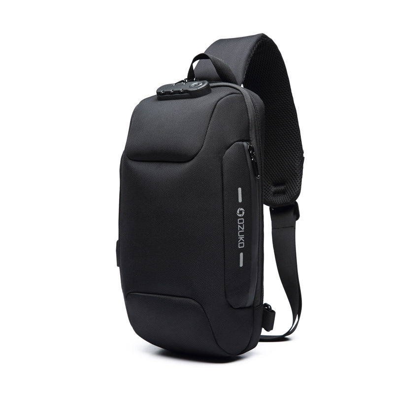 Korean Version Of Usb Shoulder Bag Men's Sports And Leisure Men's Chest Bag