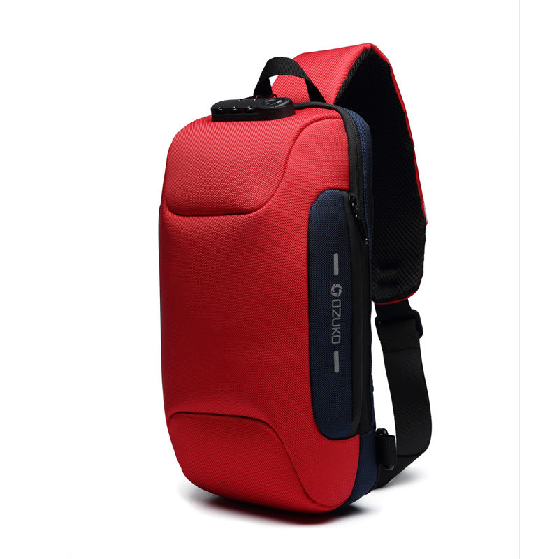 Korean Version Of Usb Shoulder Bag Men's Sports And Leisure Men's Chest Bag