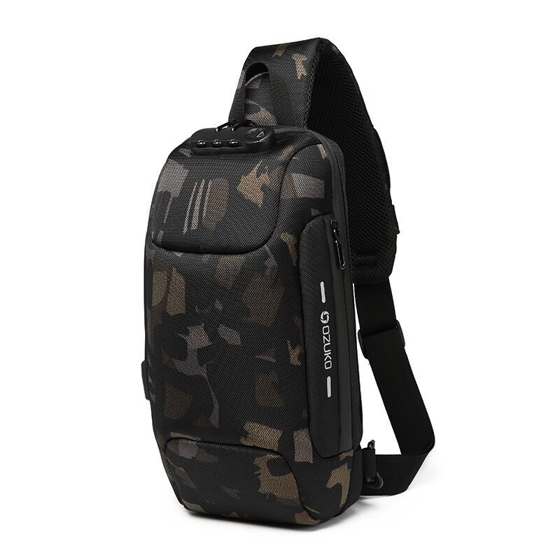 Korean Version Of Usb Shoulder Bag Men's Sports And Leisure Men's Chest Bag