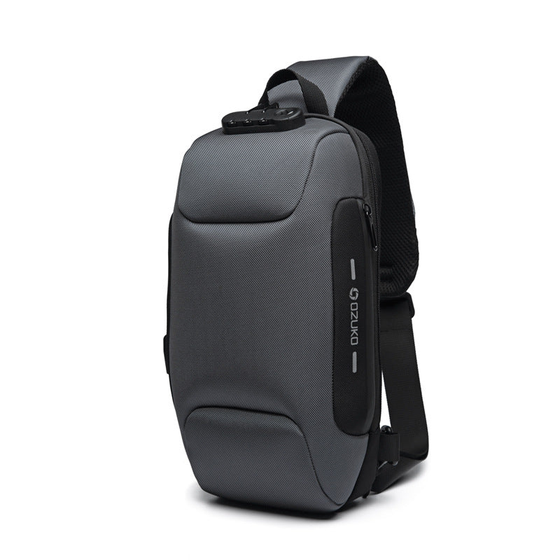 Korean Version Of Usb Shoulder Bag Men's Sports And Leisure Men's Chest Bag