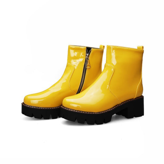 Short stature short boots women Europe and the United States thick bottom fashion women boots autumn winter large size women's shoes