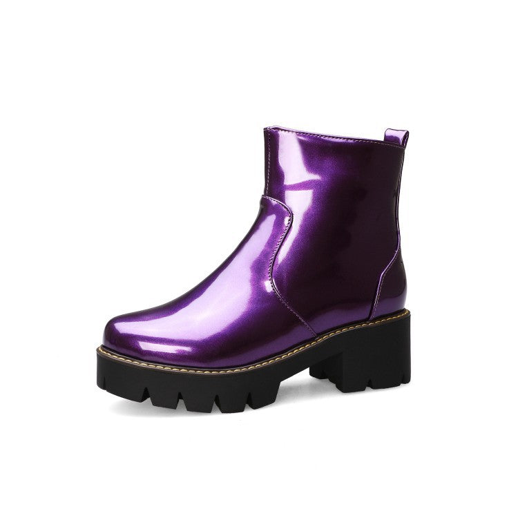 Short stature short boots women Europe and the United States thick bottom fashion women boots autumn winter large size women's shoes