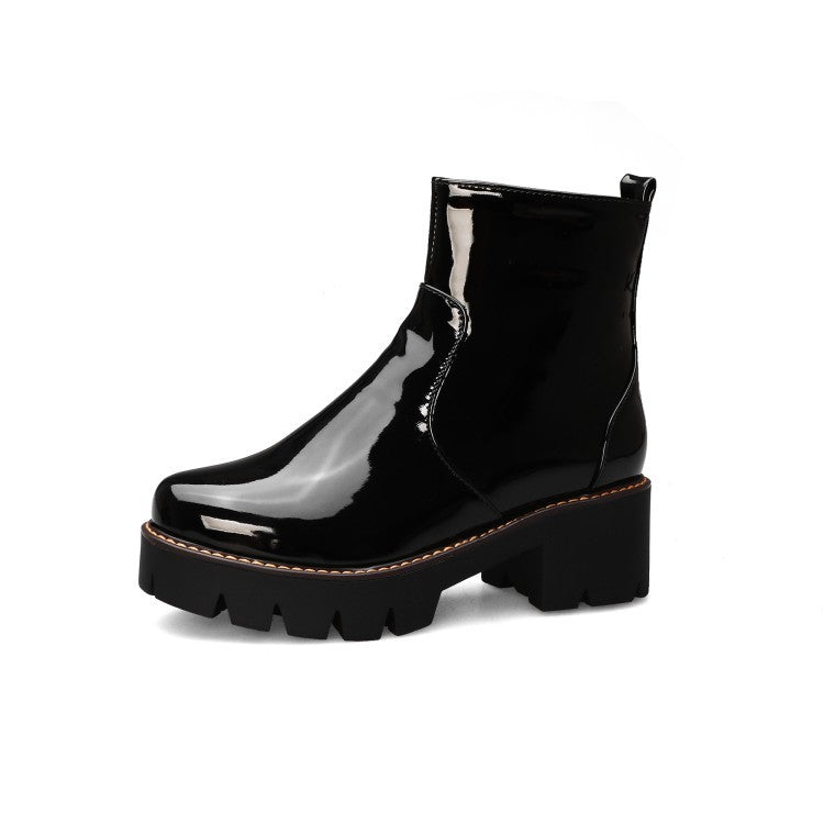 Short stature short boots women Europe and the United States thick bottom fashion women boots autumn winter large size women's shoes