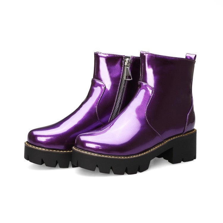 Short stature short boots women Europe and the United States thick bottom fashion women boots autumn winter large size women's shoes