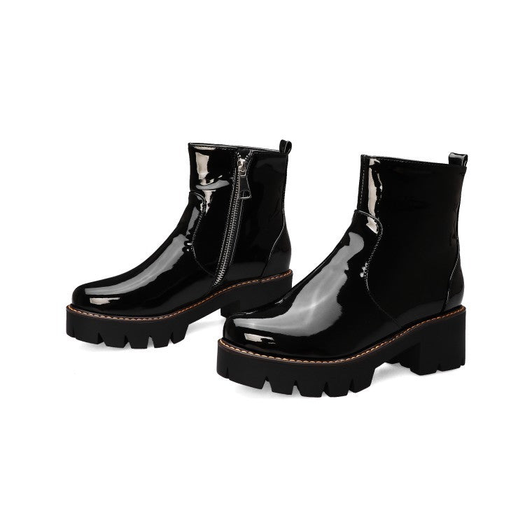 Short stature short boots women Europe and the United States thick bottom fashion women boots autumn winter large size women's shoes