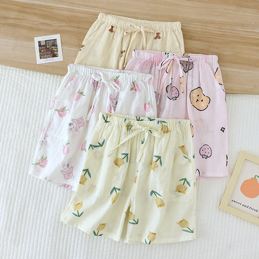 Women's Cotton Double-layer Gauze Thin Casual Summer Outdoor Beach Pants