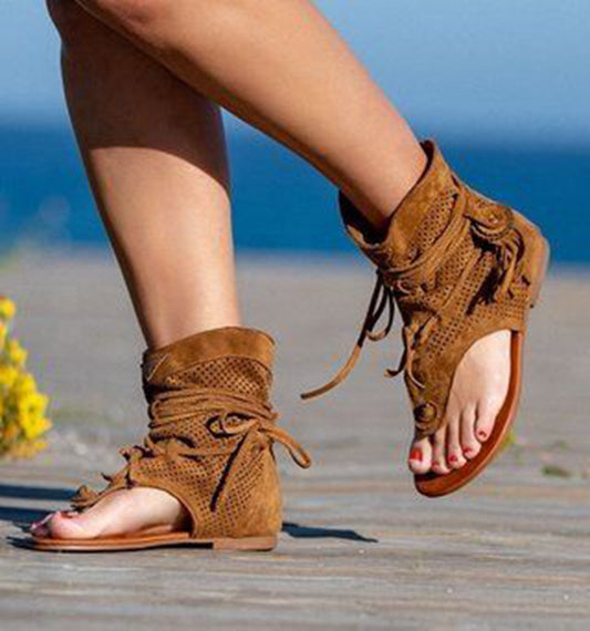 New Comfortable Flat Frosted Fringe Sandals