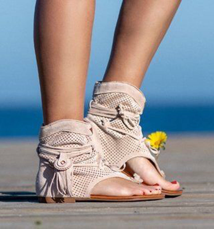 New Comfortable Flat Frosted Fringe Sandals