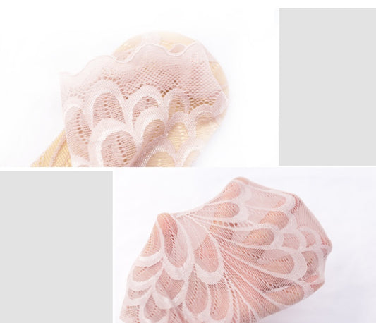 Lace Sexy Mid-tube Peacock Feather Socks Girls Non-slip