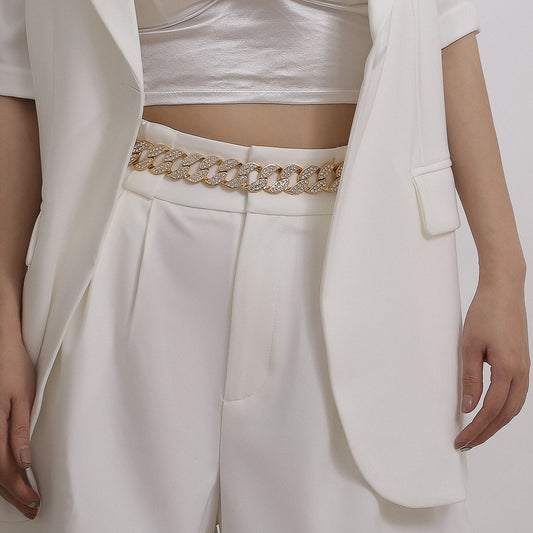Generous Geometry Zircon Body Chain Waist Chain