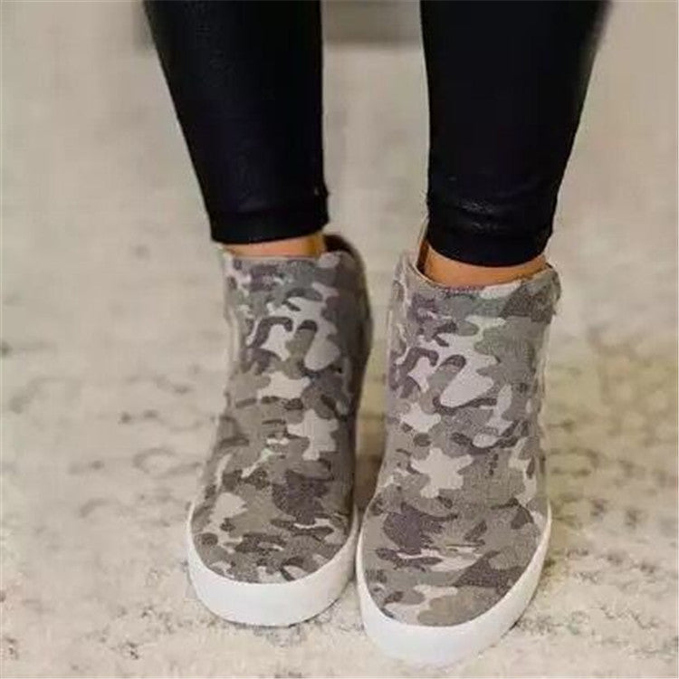 Camouflage Increased Casual Shoes Canvas Plus Size 43 Lazy Shoes