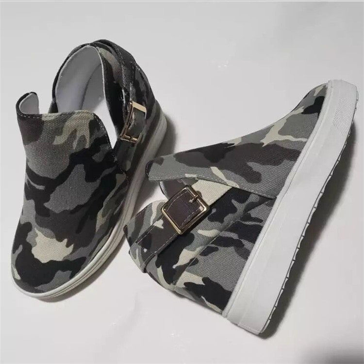 Camouflage Increased Casual Shoes Canvas Plus Size 43 Lazy Shoes